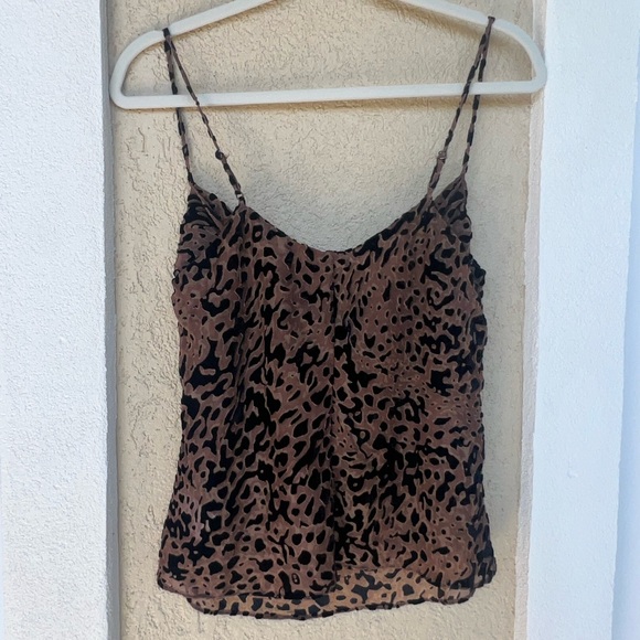 Reformation Deadstock Leopard Print Cowl Tank Top - Brown and Black - Picture 2 of 5